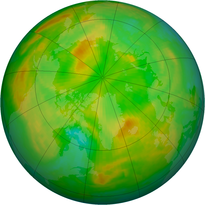 Arctic ozone map for 16 June 2001